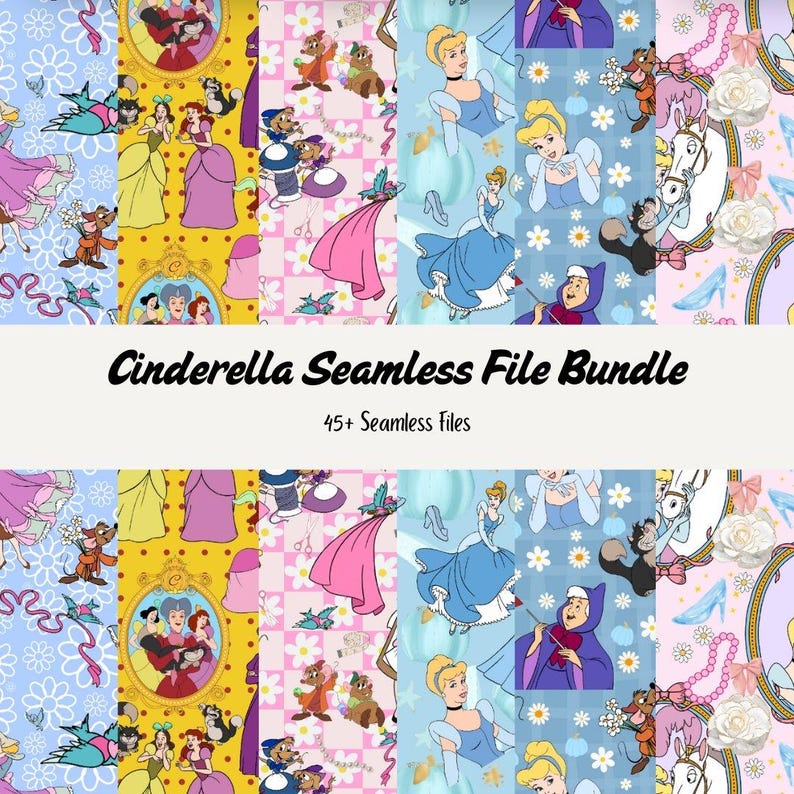 Cinderella Seamless File Bundle - Etsy