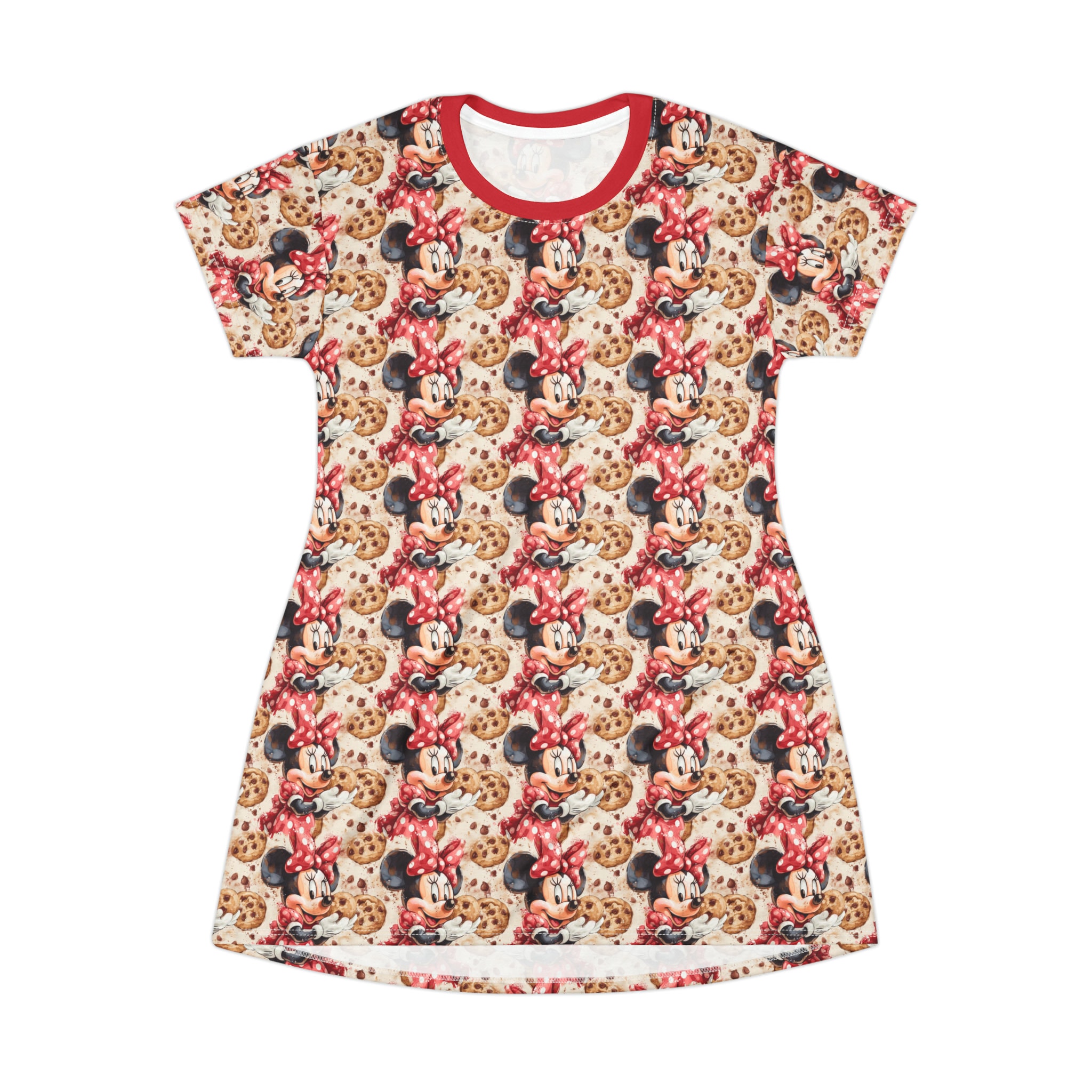 Mickey Mouse Disney T-Shirt Dress, Cartoon Women's T-Shirt Dress