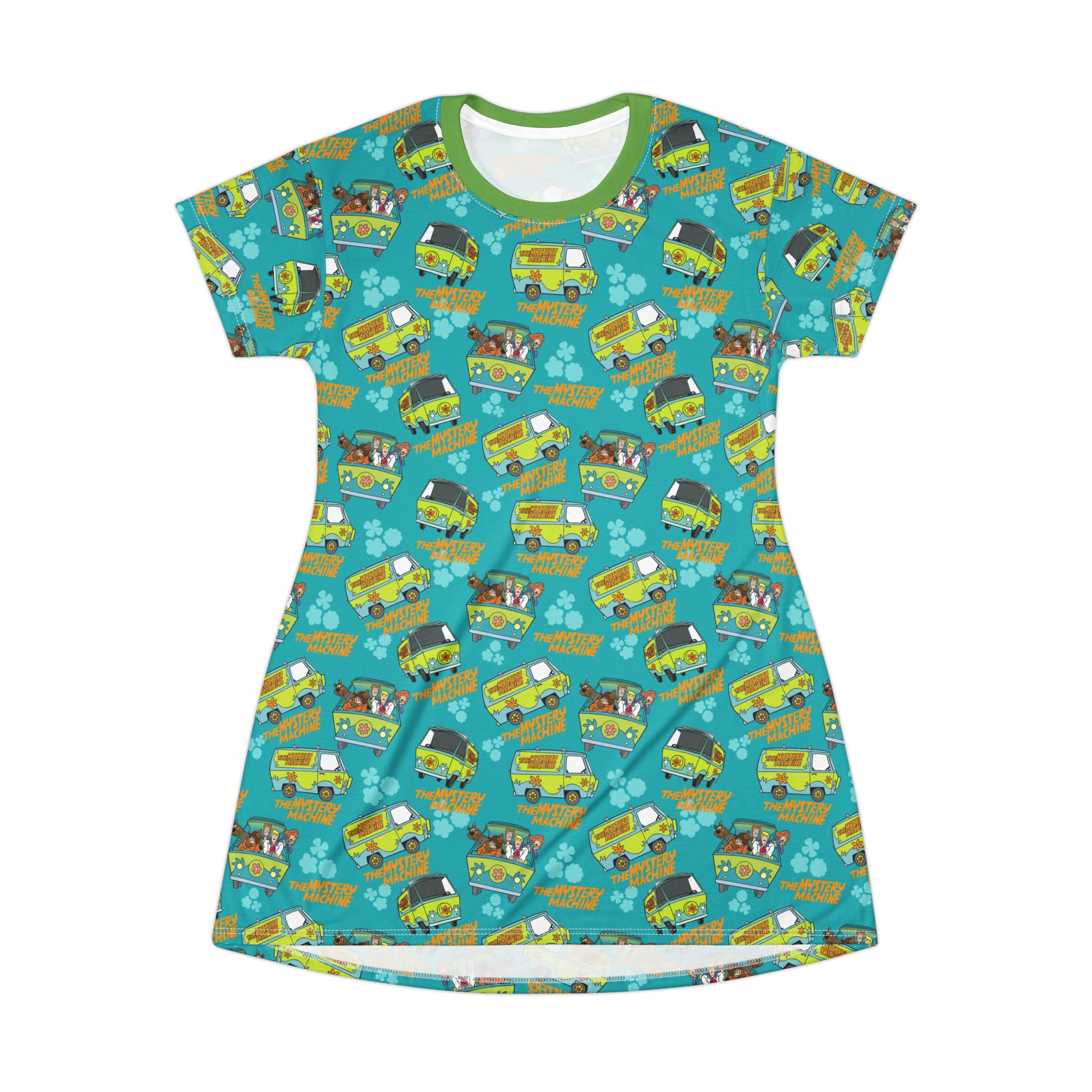Scooby Doo T-Shirt Dress, Cartoon Women's T-Shirt Dress