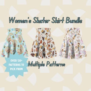 Disney 3 Pack Skater Skirt Bundle | Custom Women’s Skirt Set | Choose Your Own Patterns | Stretchy Lightweight A-Line Skirts