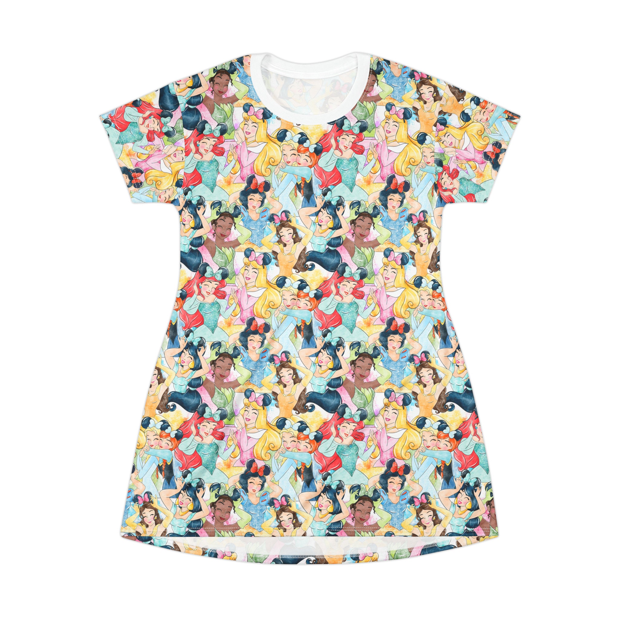 Disney Princess Disney T-Shirt Dress, Cartoon Women's T-Shirt Dress