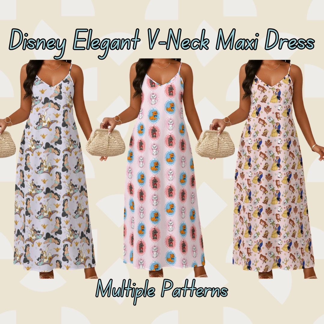 Disney Elegant V-neck Maxi Dress - Etsy Canada