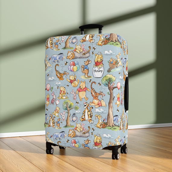 Winnie the Pooh Luggage Cover – Hundred Acre Woods Travel Protector, Cute Disney Suitcase Cover Gift