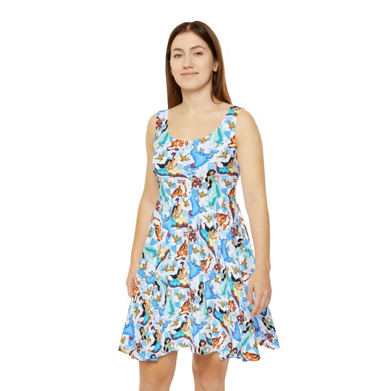 Aladdin Inspired Skater Dress  Magic Carpet and Agrabah Print, Disney  Princess Outfit, Flowy Stretchy Fit & Flare Dress for Park Days - Etsy
