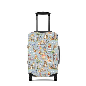 Winnie the Pooh Luggage Cover – Hundred Acre Woods Travel Protector, Cute Disney Suitcase Cover Gift image 2