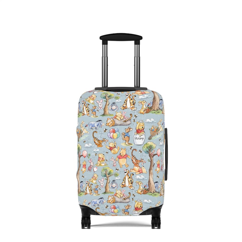 Winnie the Pooh Luggage Cover – Hundred Acre Woods Travel Protector, Cute Disney Suitcase Cover Gift image 2