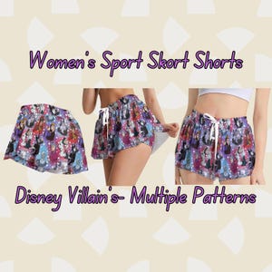 Falda pantalón deportiva con bolsillo para mujer de los villanos de Disney