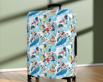 Funda de equipaje para cruceros Disney: diseño náutico de Mickey, protector de viaje para vacaciones, funda para maleta de crucero