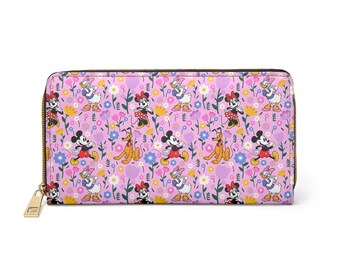 Mickey & Friends Floral Zipper Wallet