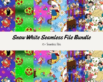 Snow White Seamless File Bundle, PNG ONLY