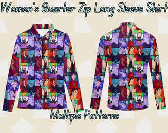 Camisa Disney con cremallera de un cuarto para mujer / Top deportivo ligero de manga larga / Polo informal Disney con cremallera