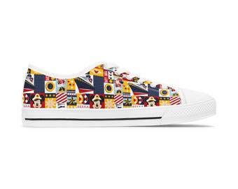 Disney Cruise Women's Low Top Sneakers, Colorful Disney Design, Runs Large