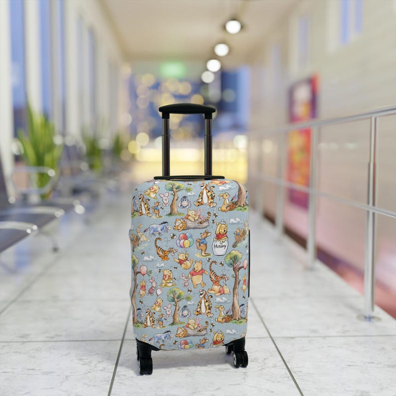 Winnie the Pooh Luggage Cover – Hundred Acre Woods Travel Protector, Cute Disney Suitcase Cover Gift image 5