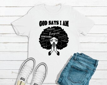 Mujer rezando - Camiseta afro