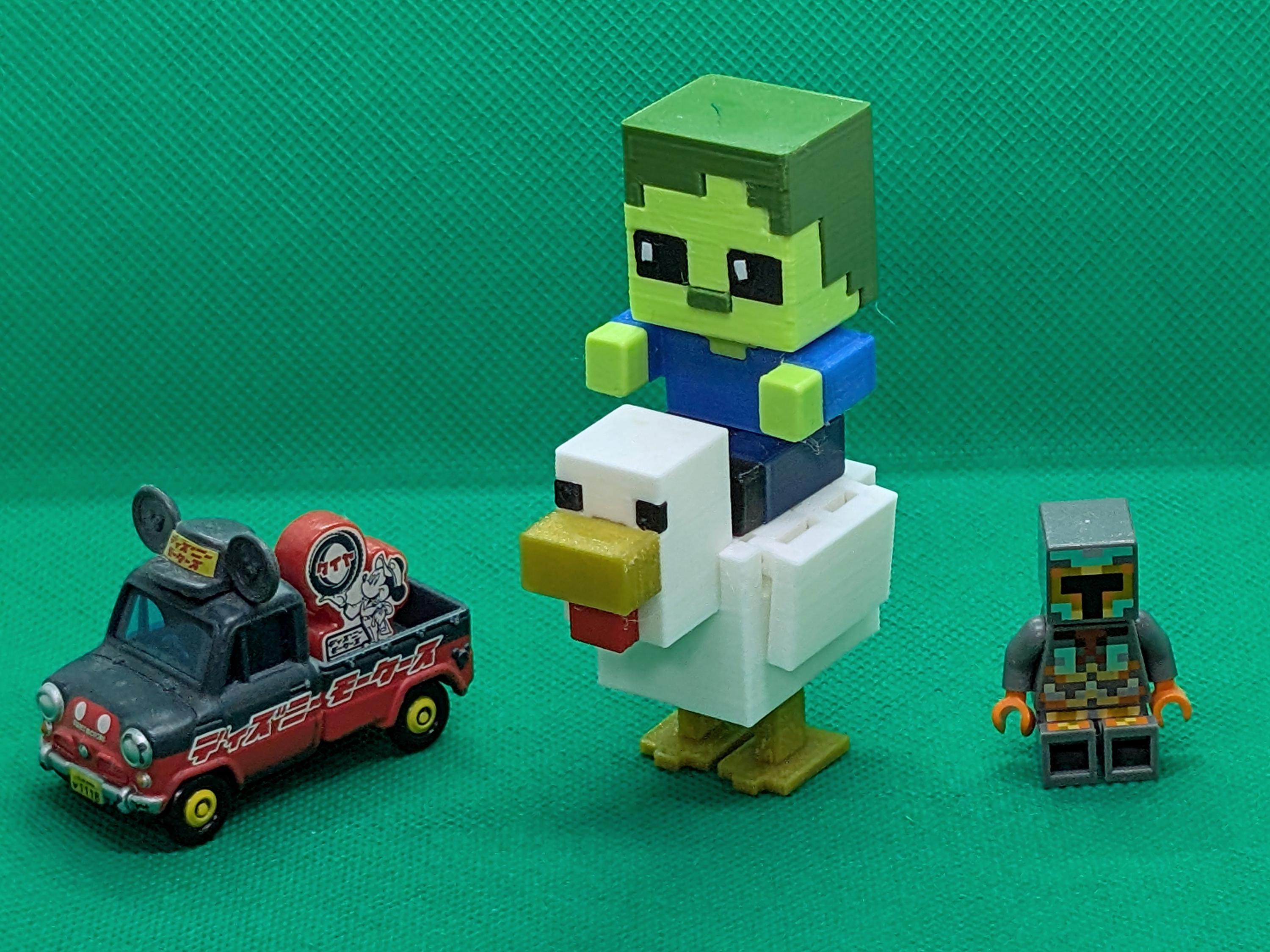 Minecraft Chicken Jockey - Zombie Kid (2 Inch Tall) and