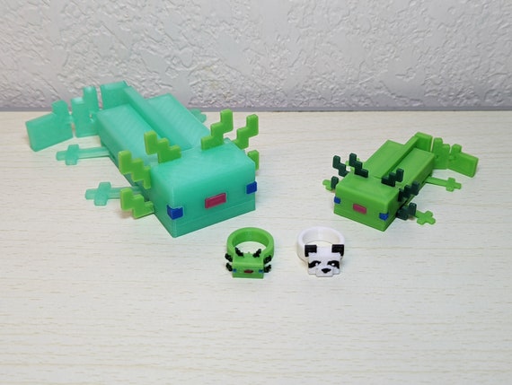 Bague pour enfants assortie Minecraft Panda, renard arctique, axolotl,  plante grimpante, poulet, abeille, ocelot. Anniversaire, cadeaux, style de  tous les jours -  France