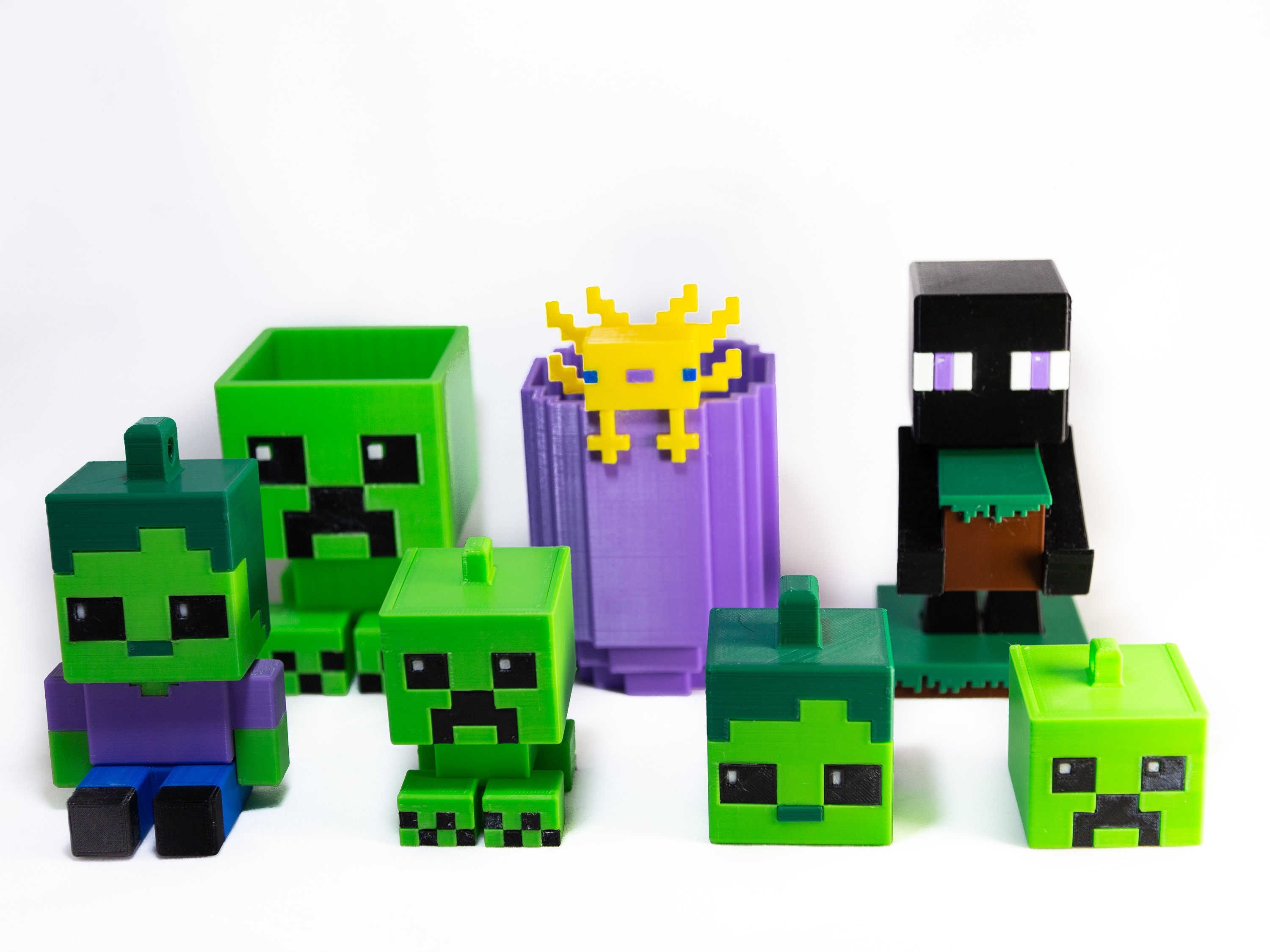 Minecraft Creeper Pencil Holder 4 inch tall chibi cute style Etsy