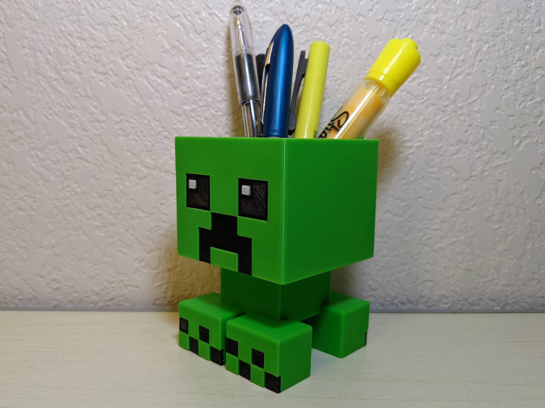 Minecraft Creeper Pencil Holder 4 inch tall chibi cute style Etsy