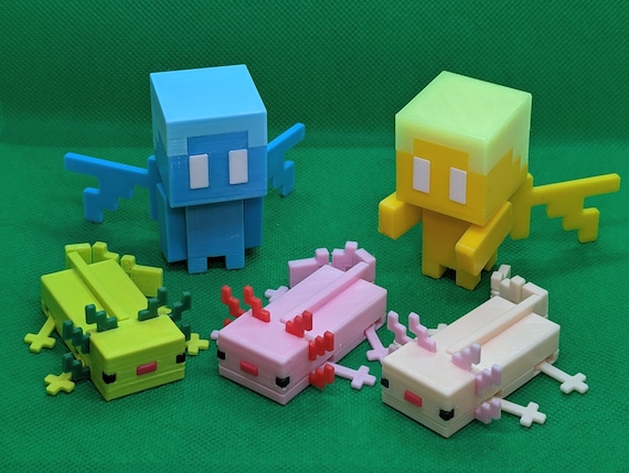 Mini jouet Minecraft Baby Axolotl 3,5 pouces de long, jambes et