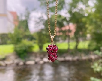 Garnet Necklace,Red Dainty Necklace, January Birthday Necklace,Birthstone Jewelry,Gemstone Necklace,Healing Necklace