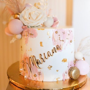 Name cake charm • personalized cake charm • minimalist cake charm