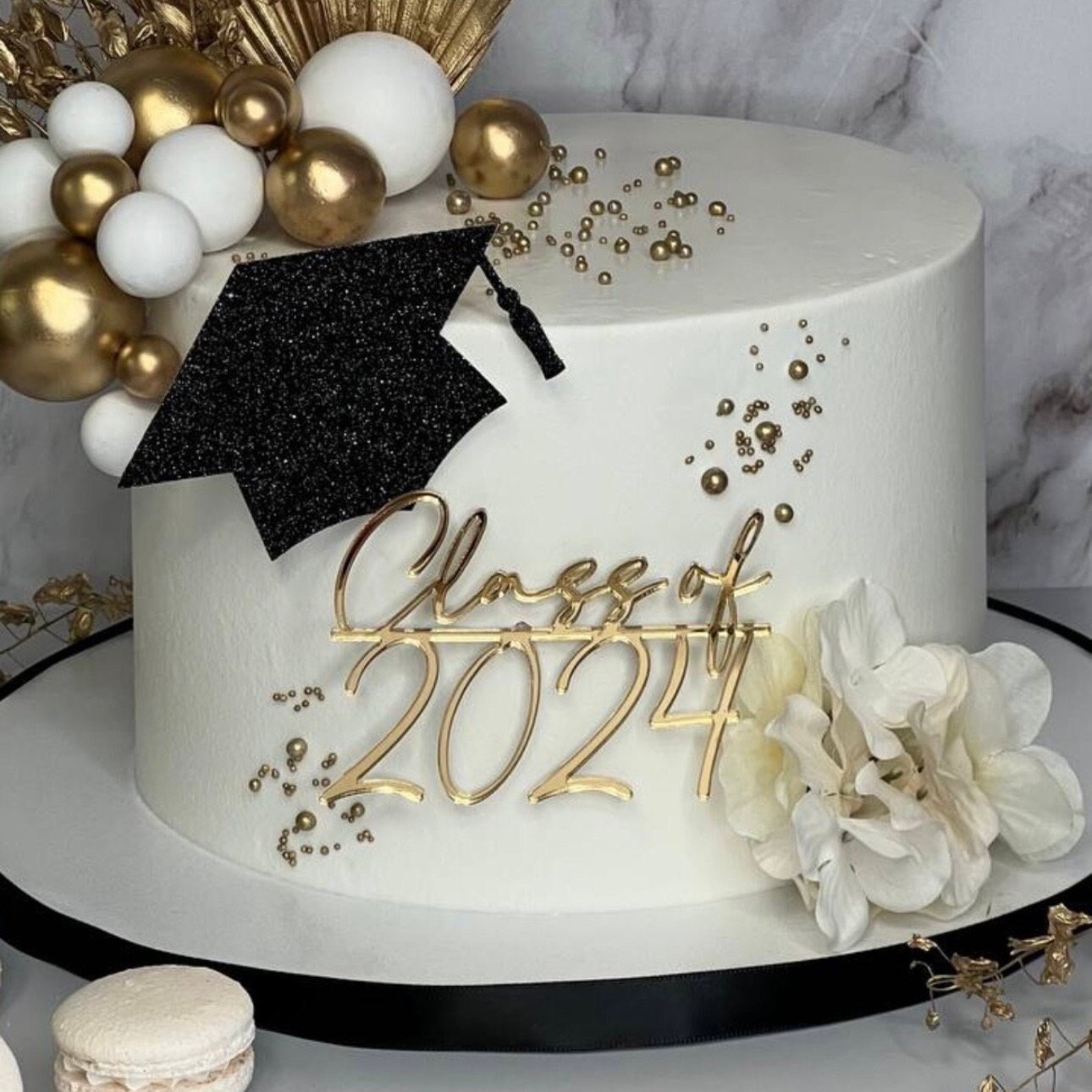 Boao 36 Pcs Graduation Cake Decorations Congrats