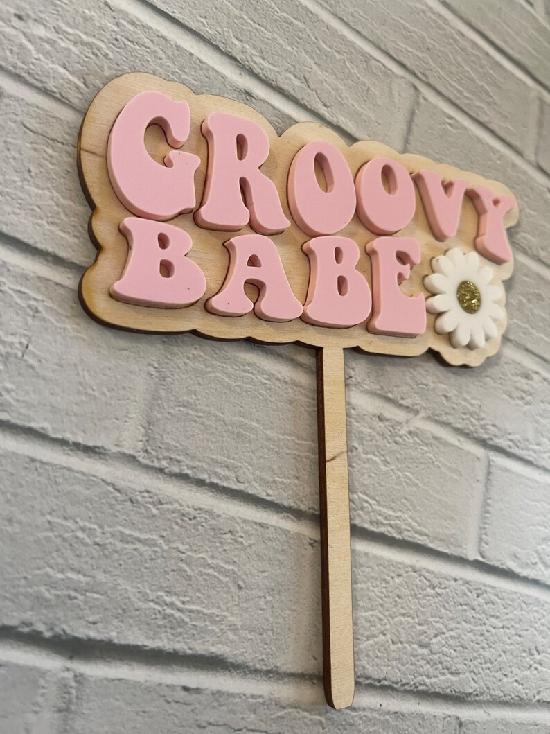 Groovy Babe Cake Topper • Retro Cake Topper •70’s Party • Hippie Cake ...