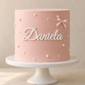 Spersonalizowana akrylowa zawieszka na tort z imieniem, spersonalizowana nazwa na tort urodzinowy, baby shower, chrzest, wesele lub inną uroczystość