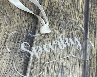 Pet Personalized Christmas Ornament | Custom pet ornament | Personalized acrylic ornament | Dog bone personalized decoration