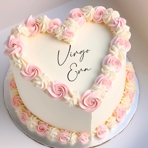 Mini acrylic cake charm • Vintage heart  cake charm • Mini cake topper • Flat lay cake charm • Birthday cake charm • That Girl Cake charm •