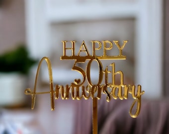 Happy Anniversary cake topper  • 50th anniversary • Acrylic cake topper • 30th anniversary • 25th anniversary cake topper