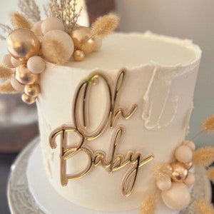 Oh baby acrylic cake charm | Baby shower cake topper | acrylic oh baby cake topper