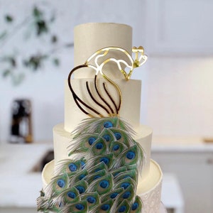 Peacock cake charm • minimalist cake charm • Acrylic cake charm
