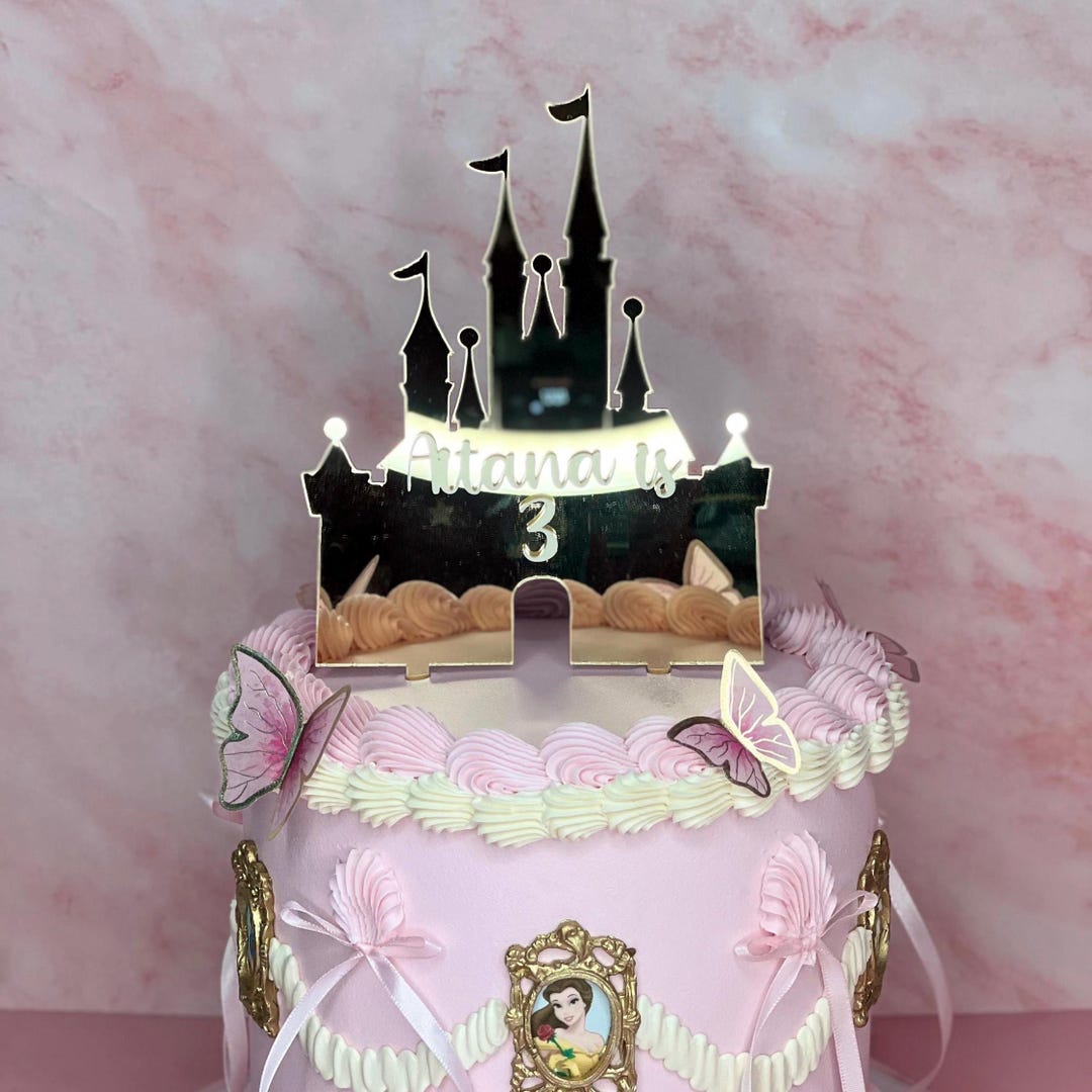 Acrylic Castle Cake Topper • Princess Party • Magical Party Cake Topper ...