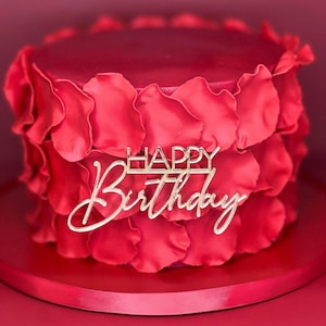 Happy Birthday cake charm • minimalist cake charm • Acrylic cake charm
