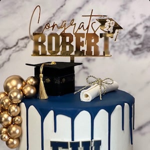 Personalized 2025 Graduation Cake Toppers & Decorations for High School or College Celebrations