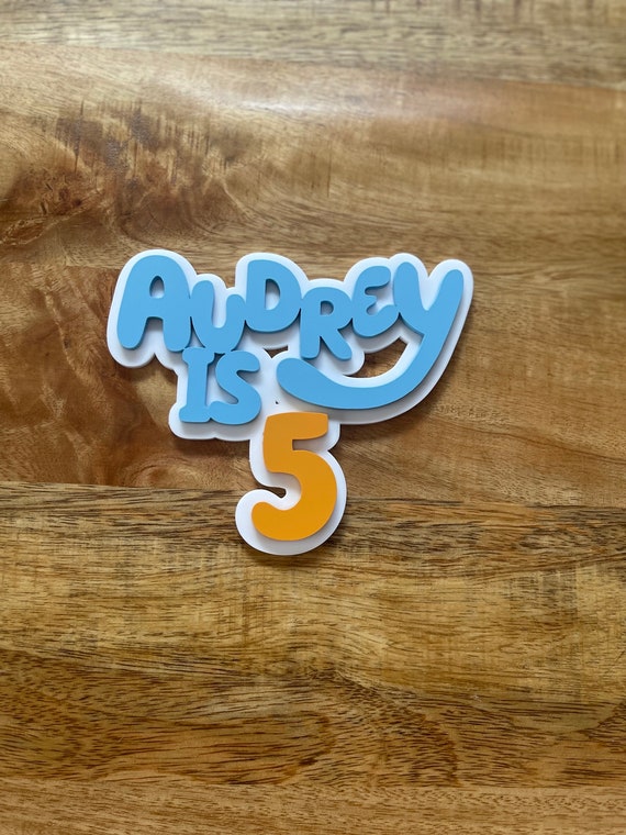 Bluey Cake Topper | Bluey Birthday party | Bluey personalized cake charm | Bluey cake topper girl