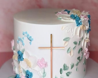 Christening cake topper, Cross cake charm for baptism, Communion, Cross acrylic cake charm, religious occasion