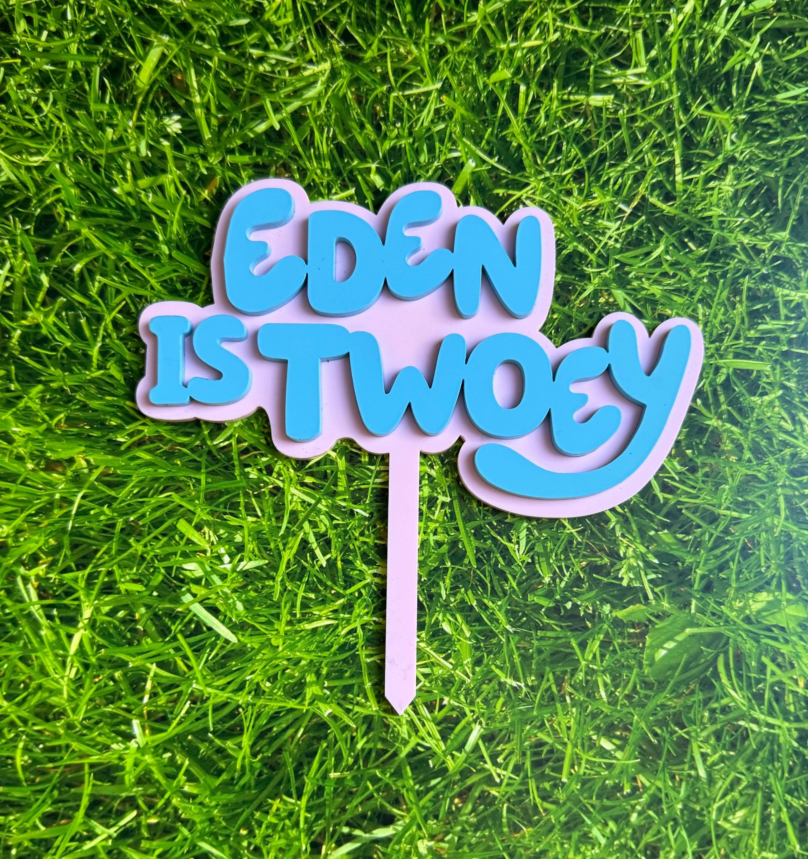 Bluey Inspired personalized cake charm
