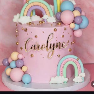 Name cake charm • personalized cake charm • minimalist cake charm