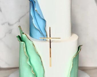 Acrylic Cross Cake Charm: Baptism, Christening, Communion