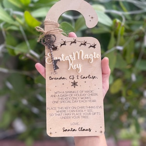 Santas Zauberschlüssel Türschild • kein Schornsteinschlüssel • Schlüssel für Santa • Weihnachtstradition • Elfenrequisiten