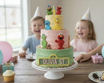 Decorazione personalizzata a forma di cartello stradale per torte, ideale per feste di compleanno per bambini, compleanni di neonati e altre occasioni speciali.