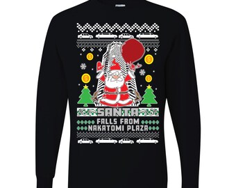 Père Noël moche et Noël depuis la Nakatomi Plaza - Manches longues