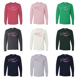 I wear pink for my friend breast cancer awareness  mens long sleeves