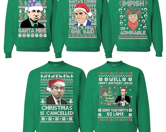 The Office Michael Scott Ugly Christmas Sweater  Mens Crew Neck