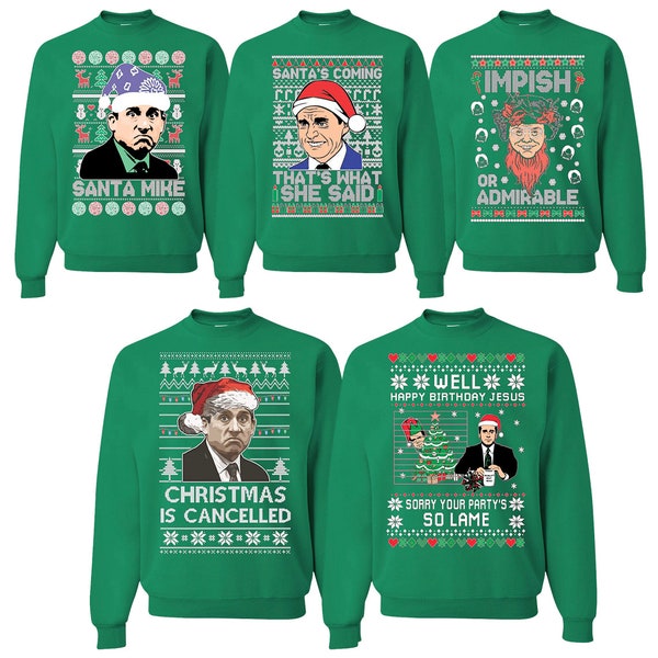 The Office Michael Scott Ugly Christmas Sweater  Mens Crew Neck
