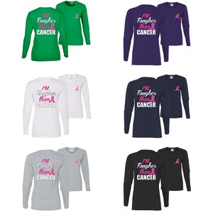 I?m tougher than cancer breast cancer awareness front&back womens long sleeves