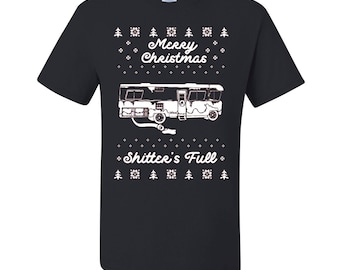 Ugly Christmas Sweater Merry Christmas Shitters Full Movie QuoteMens T-shirts