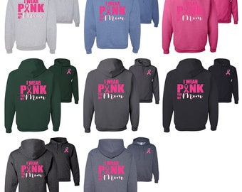 I wear pink for my mom survivor breast cancer awareness front&backmens hoodies